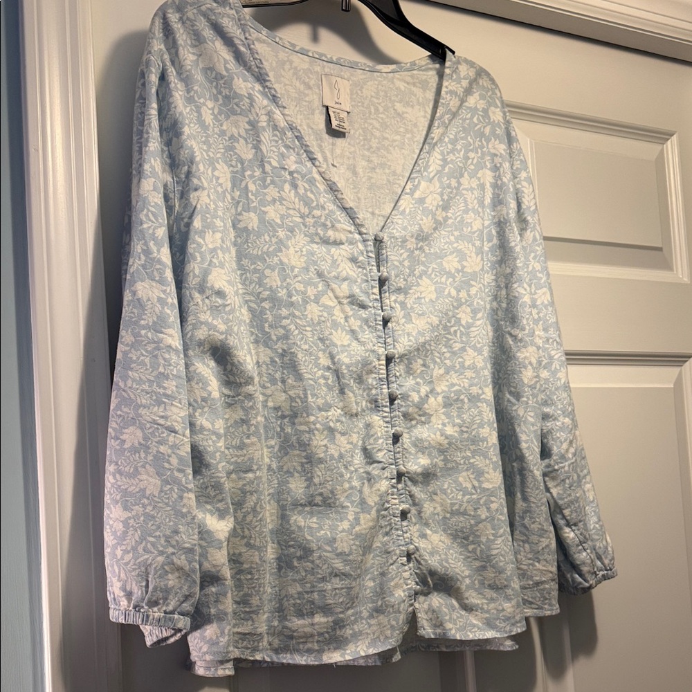 Joie Light Blue Floral Top Size 3X NWT